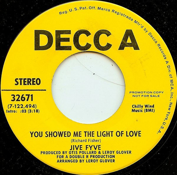 The Jive Five : If You Let Me Make Love To You Then Why Can't I Touch You? (7", Promo)