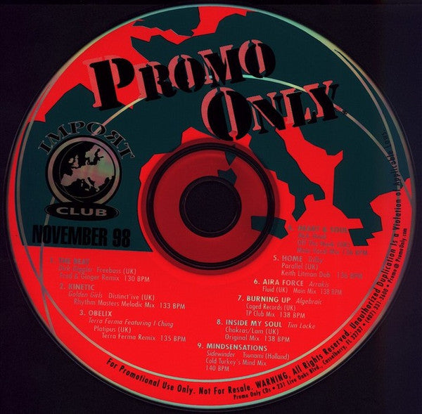 Various : Promo Only Import Club: November 1998 (CD, Comp, Promo)