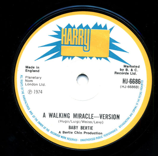 Baby Bertie : A Walking Miracle (7", Single)