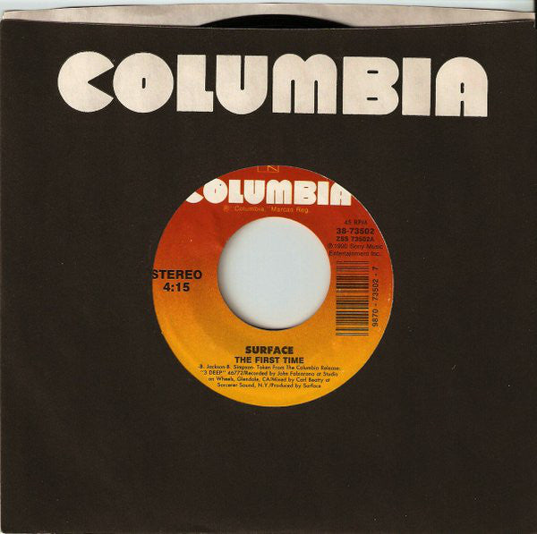 Surface : The First Time (7", Single, RE, Styrene, Car)