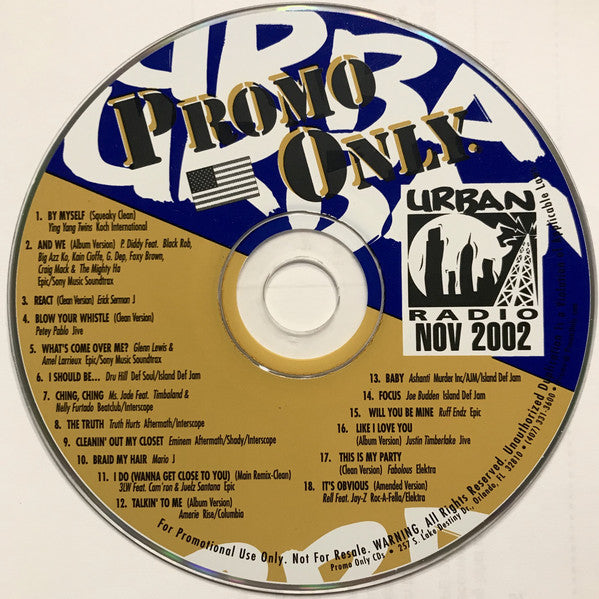 Various : Promo Only Urban Radio: November 2002 (CD, Comp, Promo)