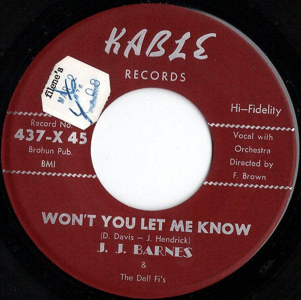 J. J. Barnes & The Del-Phis : My Love Came Tumbling Down (7")