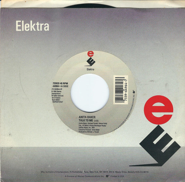 Anita Baker : Talk To Me (7", Single, Spe)