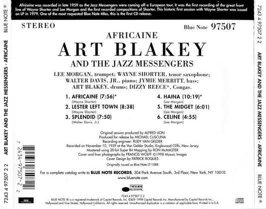 Art Blakey & The Jazz Messengers : Africaine (CD, Album, Ltd, RE, RM)