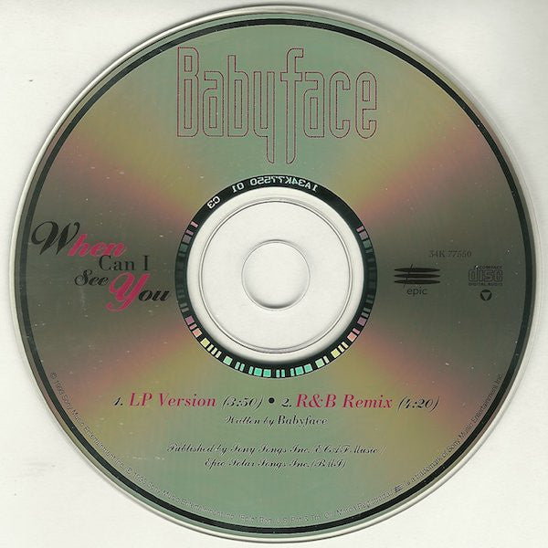 Babyface : When Can I See You (CD, Single)