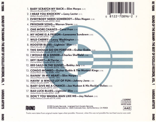 Various : Excello Records Vol. 1 - Sound Of The Swamp (CD, Comp, RM)