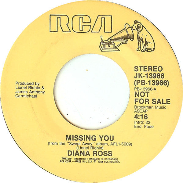 Diana Ross : Missing You (7", Single, Promo)