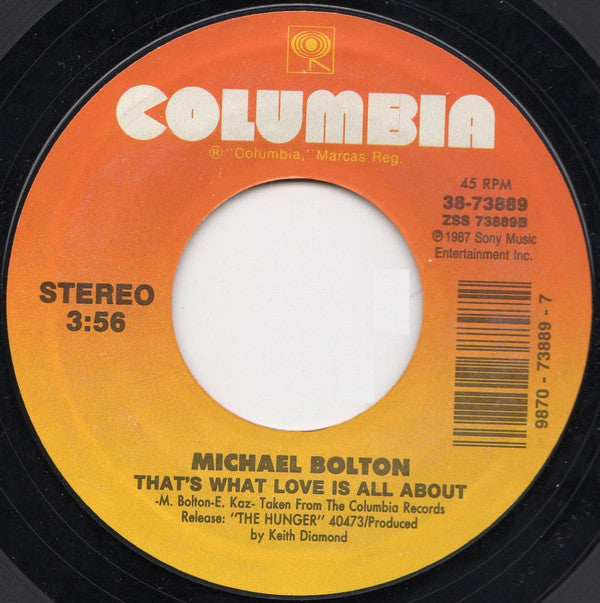 Michael Bolton : Time, Love And Tenderness (7", Single, Styrene)