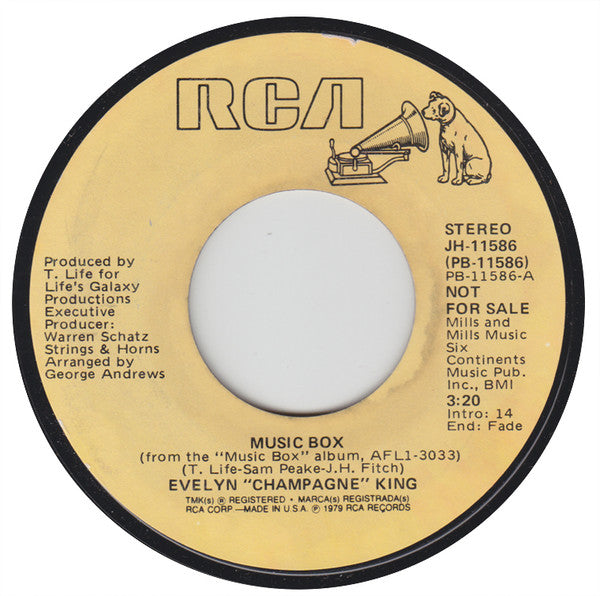 Evelyn King : Music Box (7", Mono, Promo, Styrene)