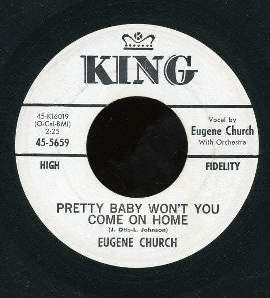 Eugene Church : The Right Girl, The Right Time / Pretty Baby Won't You Come On Home (7", Single, Promo)