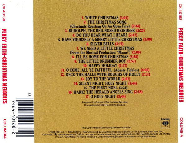 Percy Faith : Christmas Melodies (CD, Comp, RM)