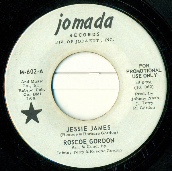 Rosco Gordon : Jessie James / Jessie James (7", Promo)