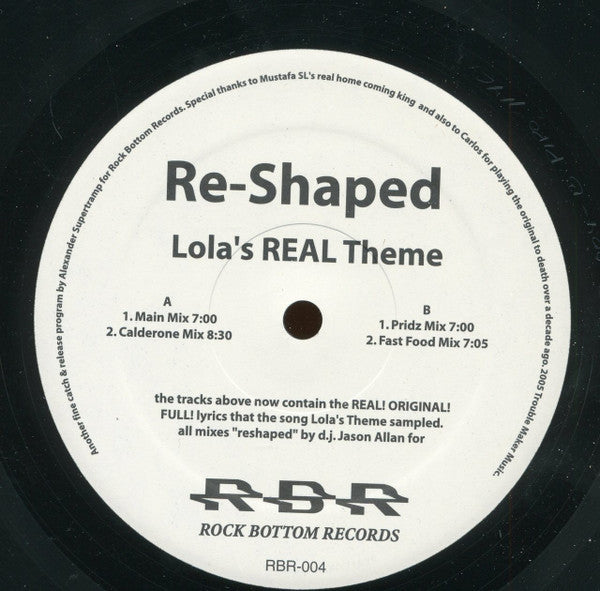 Shapeshifters : Reshaped - Lola's Real Theme (12", Unofficial)