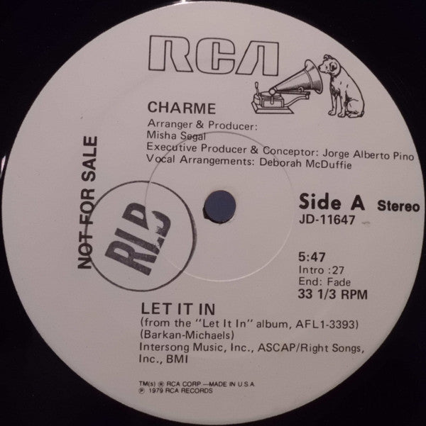 Charme (2) : Let It In (12", Promo)