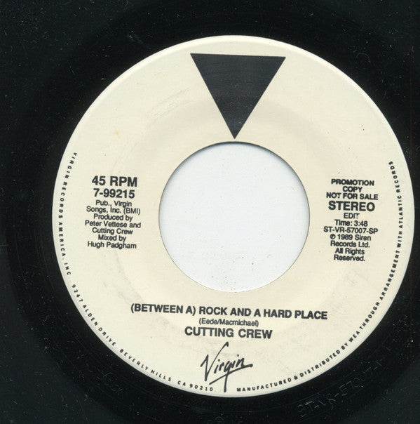 Cutting Crew : (Between A) Rock And A Hard Place (7", Single, Promo)