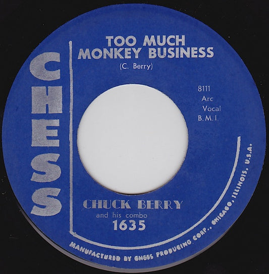 Chuck Berry & His Combo : Brown Eyed Handsome Man / Too Much Monkey Business (7", RP)