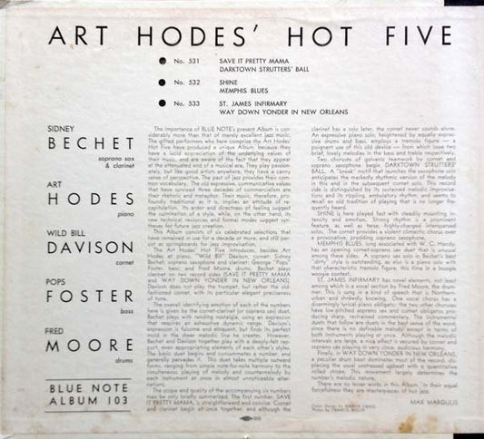 Art Hodes' Hot Five : Hot Jazz At Blue Note (3xShellac, 10", Album)