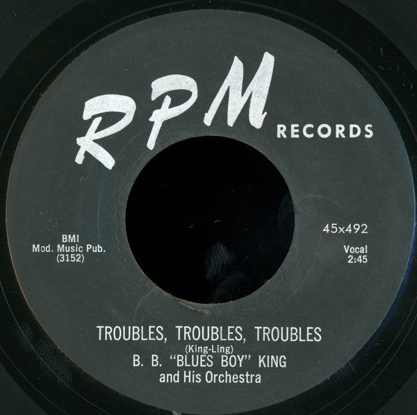 B.B. King Orchestra : I Want To Get Married / Troubles, Troubles, Troubles (7", Single)