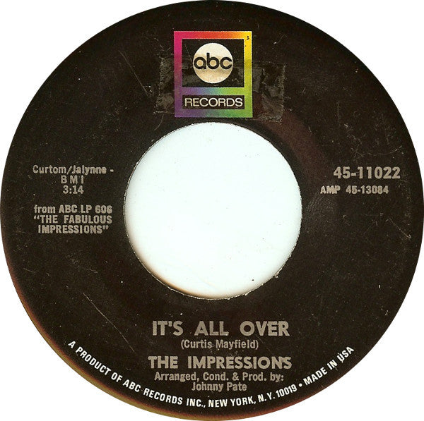 The Impressions : We're A Winner / It's All Over (7", Single)