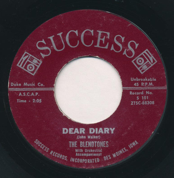 The Blendtones : Lovers / Dear Diary (7", Single, Mono, Styrene)