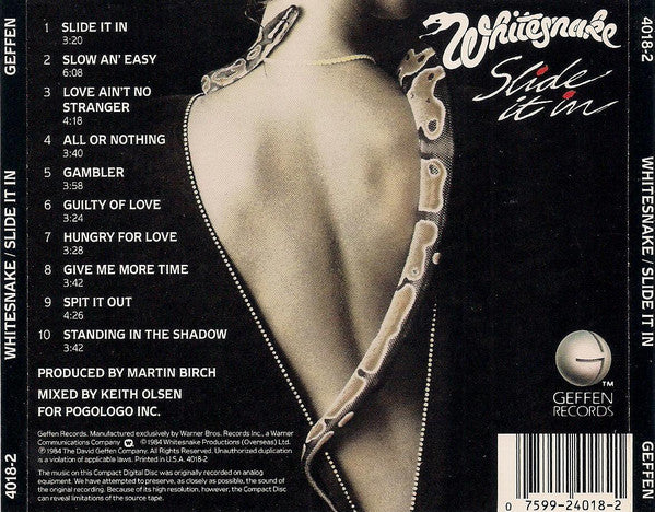 Whitesnake : Slide It In (CD, Album, RE, DAD)