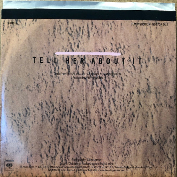 Billy Joel : Tell Her About It (7", Single, Promo)