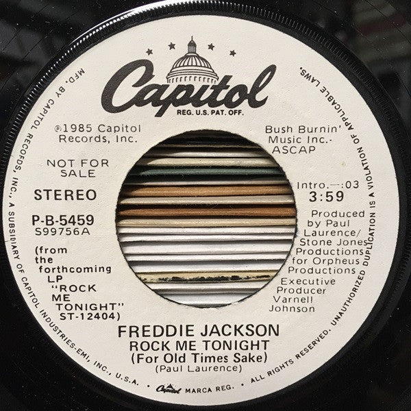 Freddie Jackson : Rock Me Tonight (For Old Times Sake) (7", Promo)