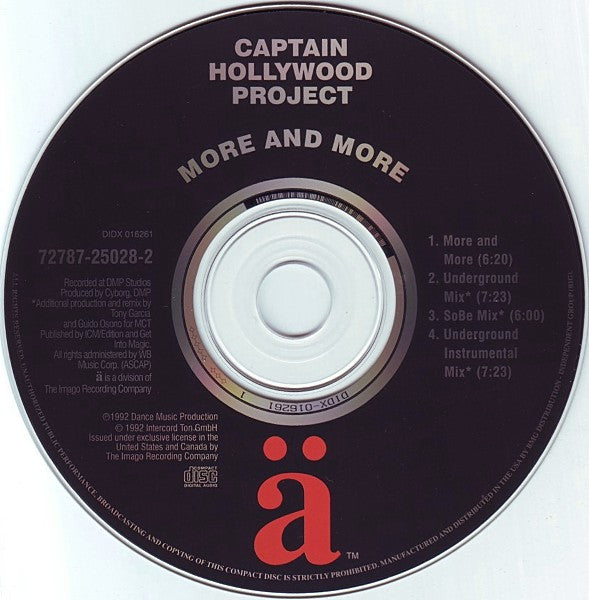 Captain Hollywood Project : More And More (CD, Maxi)
