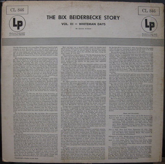Bix Beiderbecke : The Bix Beiderbecke Story / Volume 3 - Whiteman Days (LP, Comp, RE)
