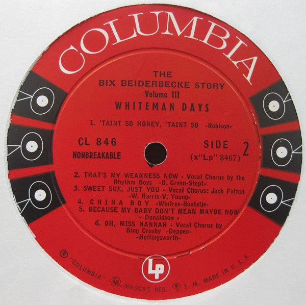Bix Beiderbecke : The Bix Beiderbecke Story / Volume 3 - Whiteman Days (LP, Comp, RE)
