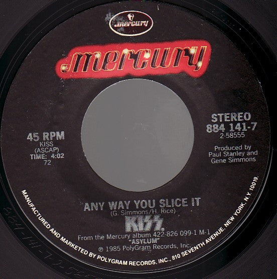Kiss : Tears Are Falling (7", Single, Styrene, 72 )