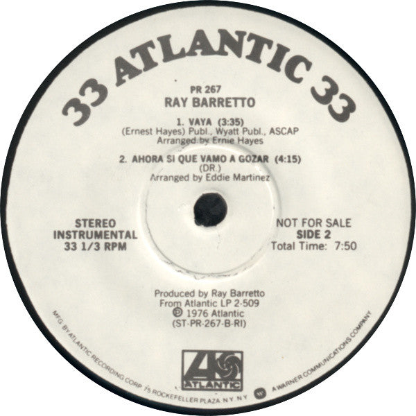 Ray Barretto : Barretto Live : Tomorrow (7", EP, Promo)