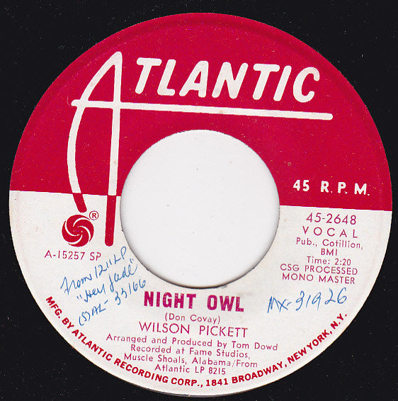 Wilson Pickett : Hey Joe / Night Owl (7", Promo)