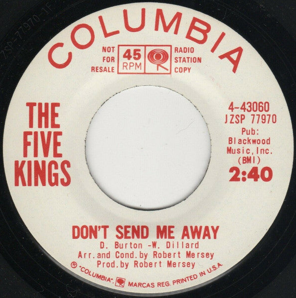 The Five Kings (2) : Light Bulb / Don't Send Me Away (7", Promo)