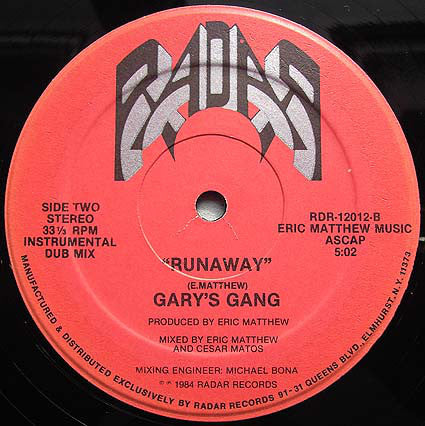 Gary's Gang : Runaway (12")