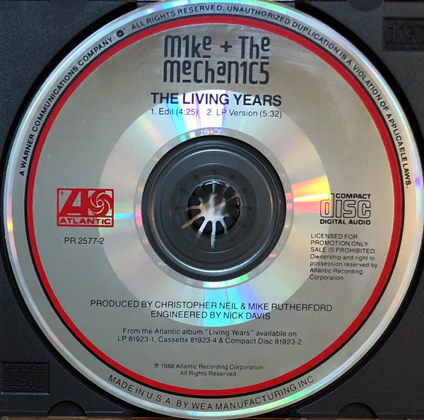 Mike & The Mechanics : The Living Years (CD, Single, Promo)