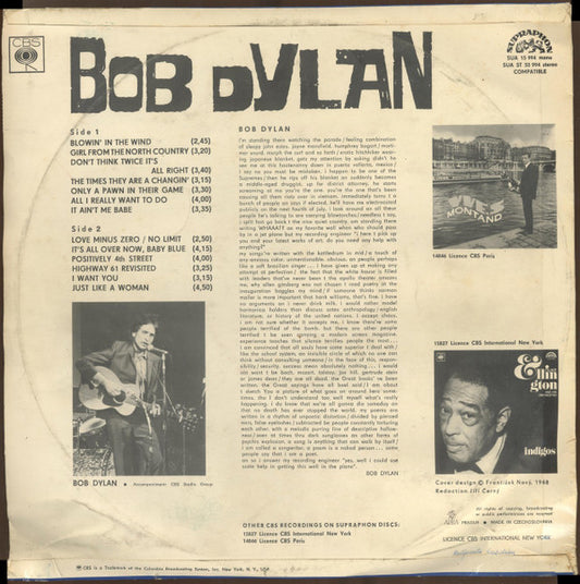 Bob Dylan : Bob Dylan (LP, Comp, RP, Fli)