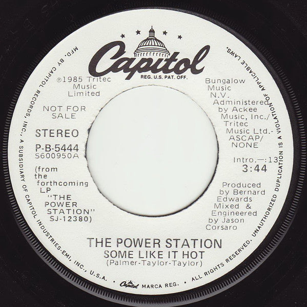 The Power Station : Some Like It Hot (7", Single, Promo)