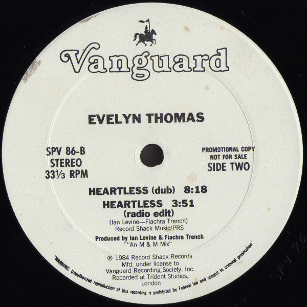 Evelyn Thomas : Heartless (12", Promo)