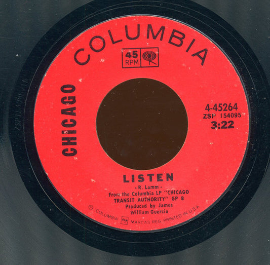 Chicago (2) : Does Anybody Really Know What Time It Is? / Listen (7", Single, Styrene, Pit)