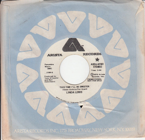 Linda Lewis : This Time I'll Be Sweeter (7", Promo)