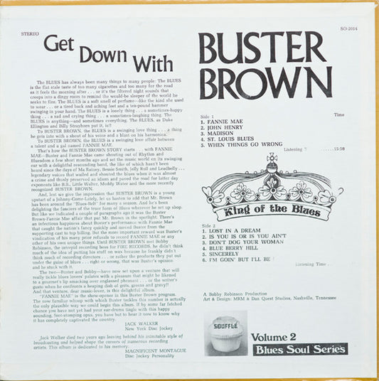 Buster Brown : Get Down With Buster Brown King Of The Blues (LP, RE)