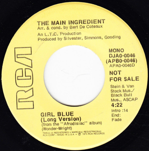 The Main Ingredient : Girl Blue (7", Mono, Promo, Hol)