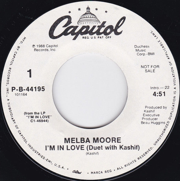 Melba Moore Duet With Kashif : I'm In Love (7", Single, Promo, Styrene)