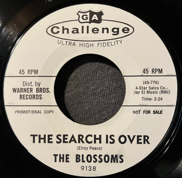 The Blossoms : Big Talking Jim / The Search Is Over (7", Single, Promo)