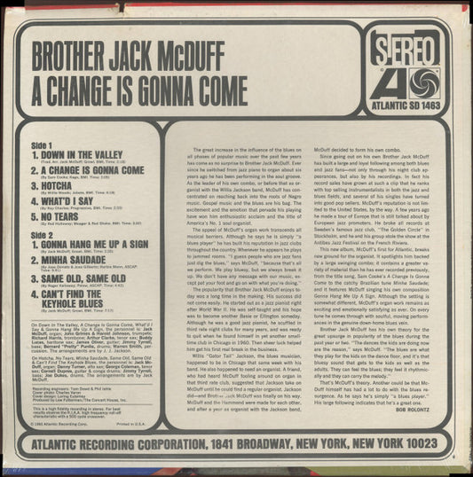 Brother Jack McDuff : A Change Is Gonna Come (LP)