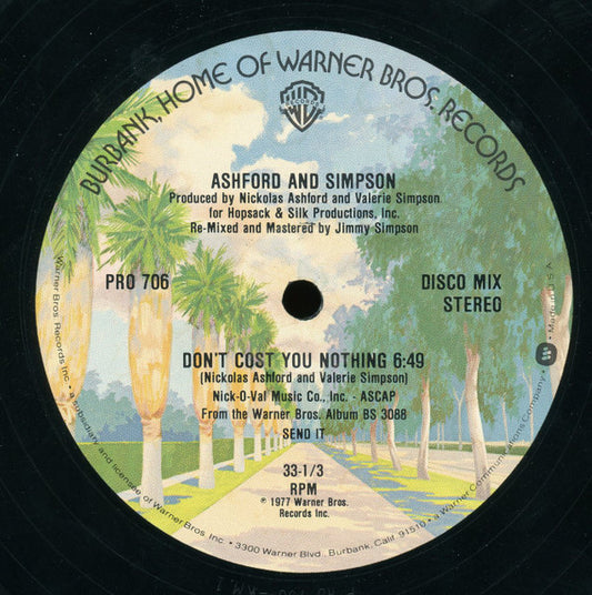 Ashford & Simpson : Don't Cost You Nothing (12", Promo)