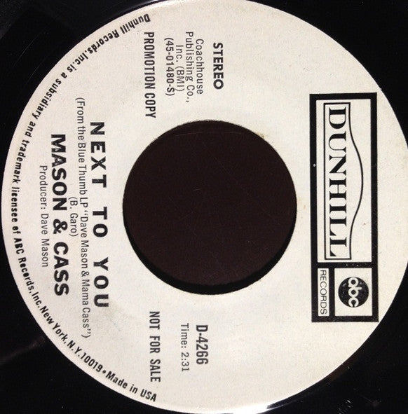 Dave Mason & Cass Elliot : Something To Make You Happy (7", Promo)