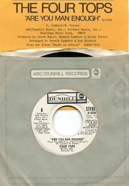 Four Tops : Are You Man Enough (7", Single, Mono, Promo)