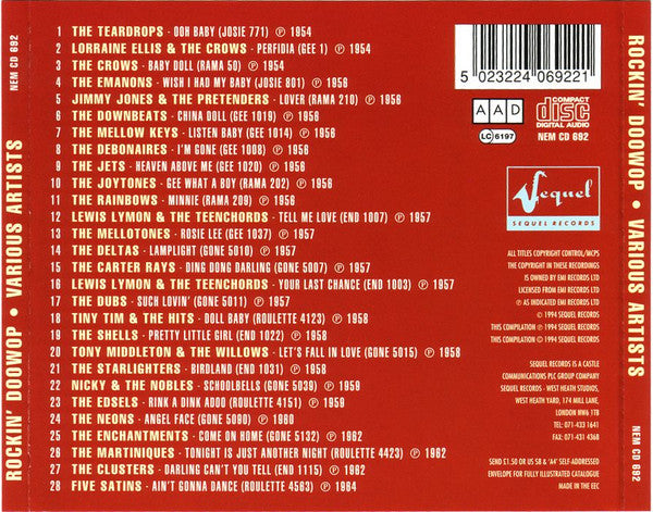 Various : Rockin' DooWop (CD, Comp)